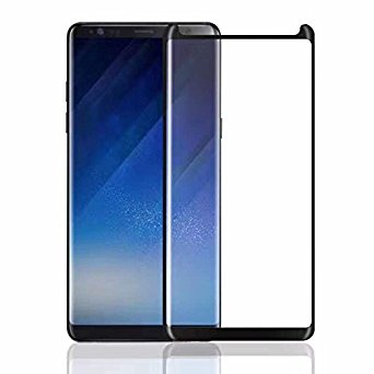 Best Quality Samsung Galaxy Note 8 [ Note8 Phone 2017 Model ] Case Friendly Curved Tempered Glass Screen Protector . 0.33 mm EiZiTEK EcoLight Series (Black - With Side Border: Note 8 Case Compatible)