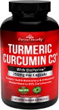 Turmeric Curcumin C3 with BioPerine Black Pepper Extract - 750mg per Capsule 120 Veg Capsules - GMO Free Tumeric Standardized to 95 Curcuminoids for Maximum Potency