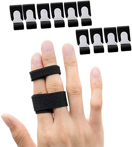 Sumifun Finger Buddy Loops Splint Tape to Treat Broken, 10-Pack Finger Brace splints Straps for Jammed, Swollen or Dislocated Joint