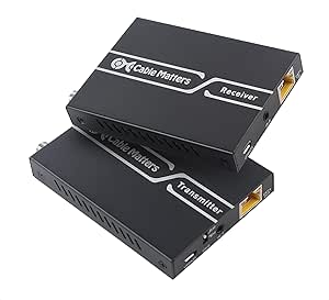 Cable Matters 4K HDMI Extender Balun with 4K@60Hz & HDR up to 200 Feet, HDMI Extender 4K / Wall Mount HDMI Over Ethernet 4K Extender in Black - Support Local Monitor Loop-Out