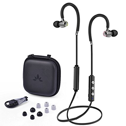 Avantree Hi-Fi Dual Driver Bluetooth In ear Monitors / Earbuds with Mic and Adjustable Ear Hook, Wireless Noise-Isolating Headphones - Clari Air