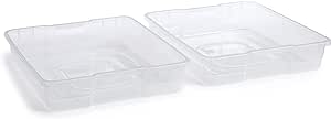 Rubbermaid Tray for 71 Qt Cleverstore Clear Plastic Storage Bins, Pack of 2, Clear Plastic Tray with Built-In Handles, Maximize Storage, Great for Small or Delicate Items