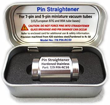Riverstone Audio - Vacuum Tube Pin Straightener for 9-Pin B9A-Base (12AX7 / EL84 / 5670) and 7-Pin B7G-Base (5654 / 6AU6 / 6AQ5A) Tubes - Hardened Stainless - Hand Held - Straightens Vacuum Tube Pins