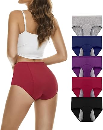 Lashapear Menstrual Period Underwear for Women High Waist Leak Proof Cotton Panties Briefs