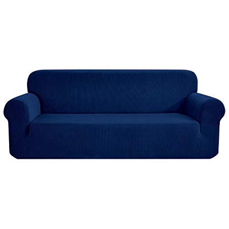Rayzon Sofa Cover Slipcover for Pet and Kids Stretch Couch Covers for 3 Cushion from 72" to 85" Wide(Sofa, Dark Blue)