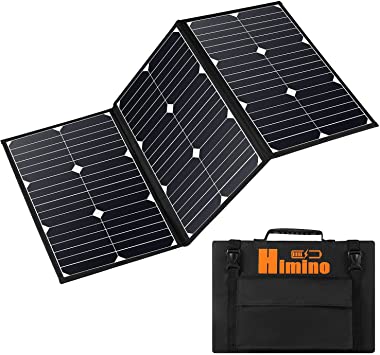 LiZHi 60 Watt Foldable Solar Panel Battery Charger Kit, 24v Solar Charger for Portable Generator Power Station Cell Phones, Laptop, Car, Boat, RV Trailer Battery Charge