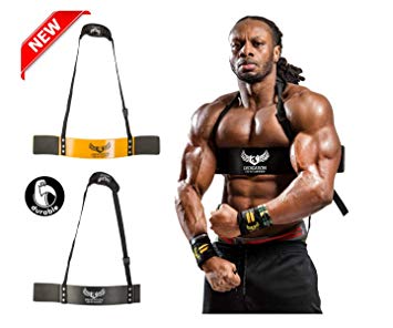 U APPAREL Arm Blaster by Ulisses Jr Premium Bicep Curl Support Isolator Heavy Duty Adjustable Bodybuilding Gym Curling Biceps Bomber Straps Pro Isolation Fitness for Arm Size