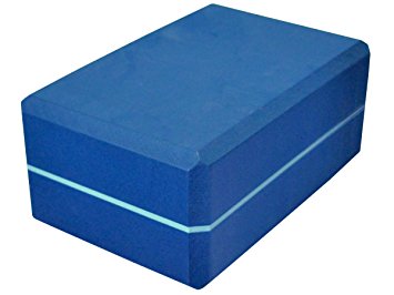 YogaAccessories 4'' Premium Density Striped Foam Yoga Block