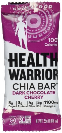 Health Warrior Chia Bars, Dark Chocolate Cherry, 13.2-Ounce (Pack of 15)