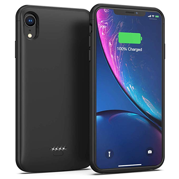 Battery Case for iPhone XR, 5000mAh Portable Charging Case Protective Extended Battery Charger Case Compatible with iPhone XR (Black)