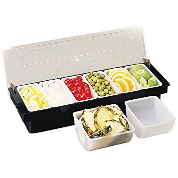 Tablecraft (104) 3-Compartment Black Plastic Condiment Holder