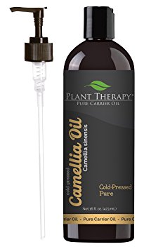 Plant Therapy Camellia Seed Carrier Oil   PUMP. A Base Oil for Aromatherapy, Essential Oil or Massage use. 16 Ounce.