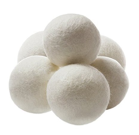 Leyaron Premium Wool Dryer Balls Reusable Natural Fabric Softener and Dryer Sheets 100 Pure Organic Wool to the Core Perfect for Cloth Diapers Set of 6