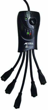 Accell D080B-008K PowerSquid  5-Outlet Surge Protector with Power Conditioner - 1080 Joules, 3-Foot (0.9-Meter) Cord, UL Listed