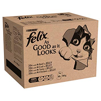 Felix As Good As It Looks Cat Pouches Mixed In Jelly 100g (80 Pouches