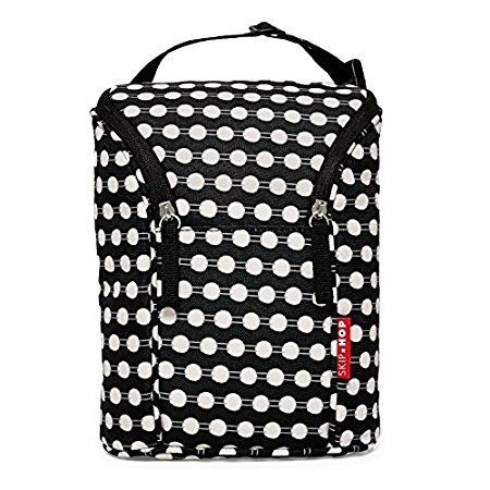 Skip Hop Grab-and-Go Insulated Double Bottle Bag, Connected Dots