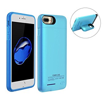 3000Mah Battery Charger Case For Both iPhone7and iPhone 6(S) 4.7" Battery Case Rechargeable Backup Battery Power bank Charger Case,Magnet bracket (Blue 4.7" iPhone 7 / 6 /6S)