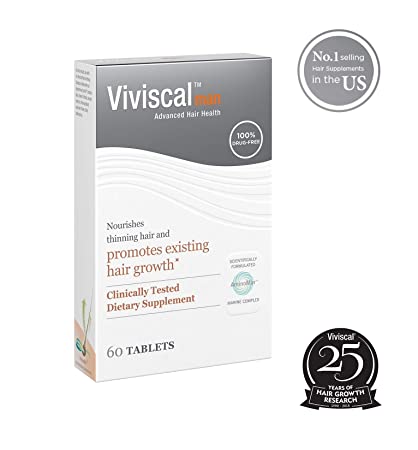 Viviscal Safe and Effective Hair Growth Dietary Supplement for Men - 60 Tablets