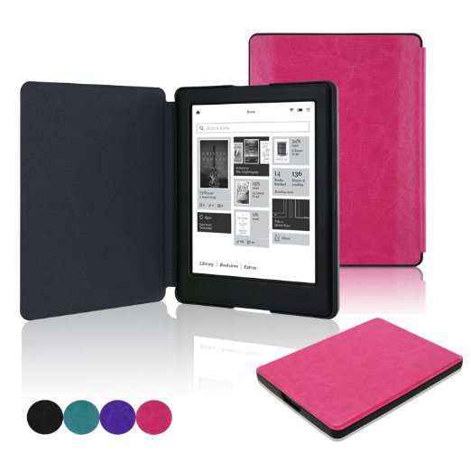 Kobo Glo HD / Kobo Touch 2.0 Case - ACdream (TM) Slim Premium Leather Cover Case for Kobo Glo HD / Kobo Touch 2.0 2015 Release with Magnetic Auto Wake Sleep Function (NOT fit Kobo Glo), Pink