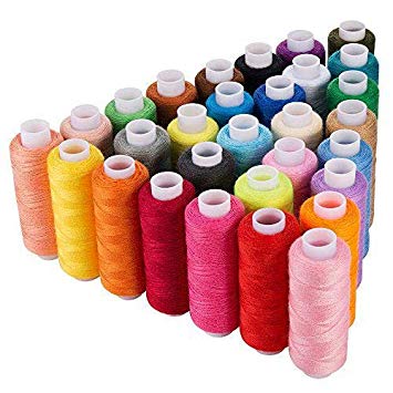 CiaraQ 30 Spool Sewing Thread,250 Yard Each Assorted Spool Threads Sewing Thread Bobbins Of Colorful Assorted Thread Spool for Embroidery Machine Use