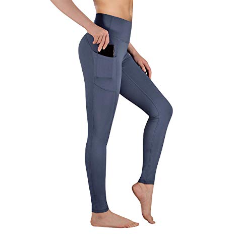 Gimdumasa High Waist Yoga Pants with Pockets Tummy Control Workout Pants for Womens 4 Way Stretch Leggings
