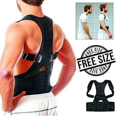 NIHILANO™ Unisex Magnetic Back Brace Posture Corrector Therapy Shoulder Belt for Lower and Upper Back Pain Relief, posture corrector men and women,back support belt for back pain - Free Size