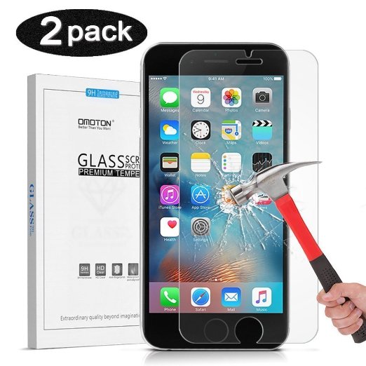 iPhone 6S Plus Screen Protector, OMOTON [3D Touch Compatible - Tempered Glass] Screen Protector with [9H Hardness] [Premium Crystal Clarity] [Scratch-Resistant] for Apple iPhone 6 [Pack of 2]S Plus 5.5 Inch