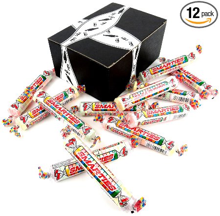 Smarties Mega Candy Rolls, 2.25 oz Rolls in a Gift Box (Pack of 12)