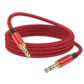 MOSWAG 10FT/3Meter 3.5mm Aux Cord to 3.5mm Audio Aux Jack Cable Male to Male Aux Cable Nylon Braided Stereo Jack Cord for Phones,Headphones,Speakers,Tablets,PCs,Music Players and More