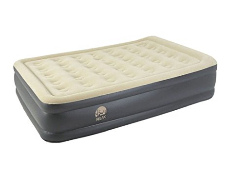 QUEEN SIZE INFLATABLE HIGH RAISED AIR BED MATTRESS AIRBED W BUILT IN ELECTRIC PUMP