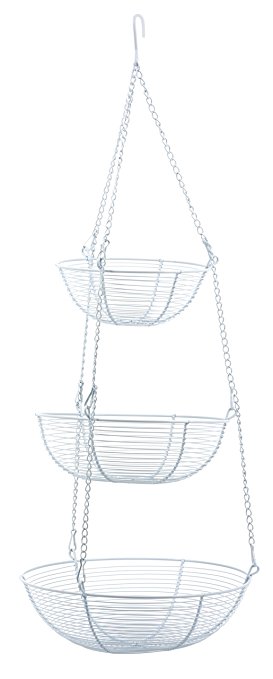 RSVP 3-Tier Hanging Basket (White)