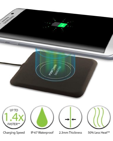 Wireless Charger, FosPower EnergyPad 1.5A Output Qi-Enabled Charging Pad [2mm Ultra Slim | IP-67 Waterproof] for All Qi Standard Compatible Devices, Samsung, Nokia, Google Nexus, LG and other Smartphones with Receivers