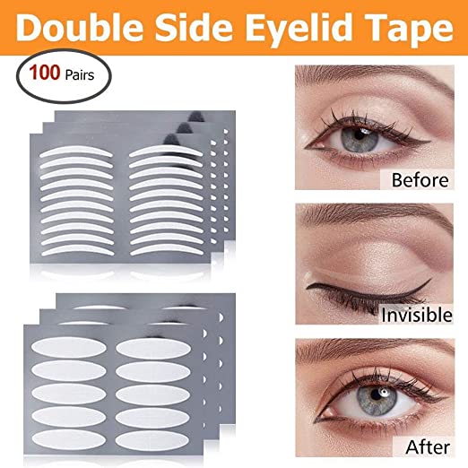 Double Sided Eyelid Tapes - HailiCare Invisible Double Eyelid Fiber Sticker Instant Eyelid Lift 50 Pairs Slim   50 Pairs Wide, Eyelid Enhancer for Hooded, Droopy, Uneven, Mono-eyelids