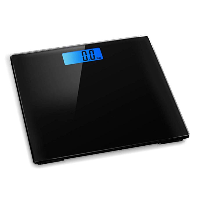 Digital Electronic Bathroom Scale Bath Scales 180KG Backlit Weight Management (Black)