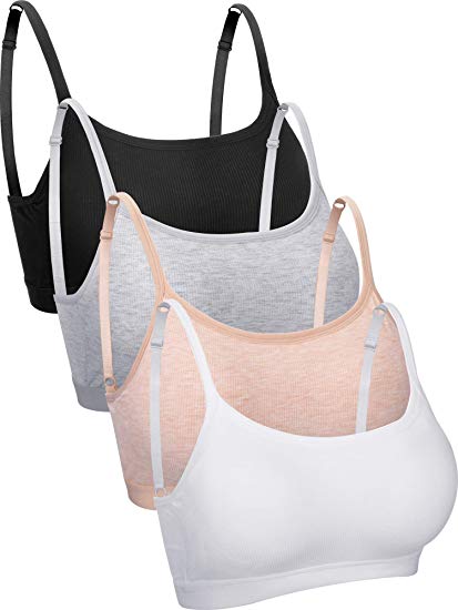 4 Pieces Wireless Padded Bra Mini Camisole Bra Tank Top Bra Seamless Sports Bra with Straps for Female Underwear Favors