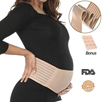 Maternity Belt - Pregnancy Support Belt, Adjustable Belly Band for Prenancy, Breathable Abdominal Binder, Back Support, Beige