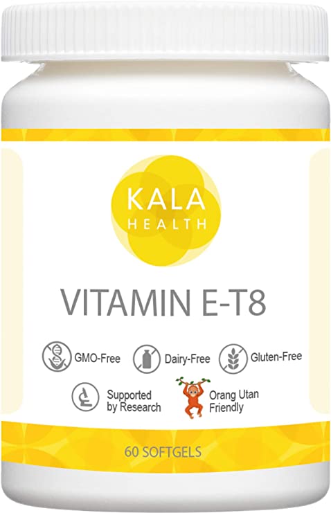 Kala Health Vitamin E-8 softgels - Provides All 8 Forms of Vitamin E Including 4 tocopherols and 4 tocotrienols The Most Complete Vitamin E Supplement Available (60)