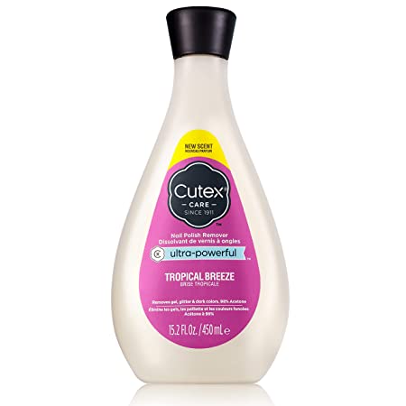 Nail Polish Remover by Cutex, Ultra Powerful infused with Linseed Oil, Tropical Breeze, 450 mL