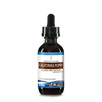 California Poppy Tincture Alcohol-FREE Liquid Extract, Organic California Poppy (Eschscholzia Californica) Dried Root (2 FL OZ)
