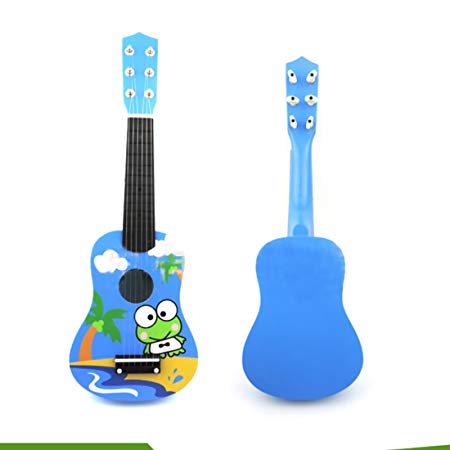 HMANE Children Cartoon Guitar, 21 Inch Cute Cartoon 6 String Mini Wooden Guitar Kids Musical Instruments Educational Toy - (Pattern-6)