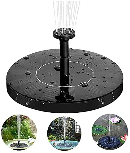 Solar Fountain Pump, 1.5W Solar Water Fountain Solar Powered Panel Water Features Floating Fountain Pump, 6 Nozzles, for Pond, Bird Bath, Fish Tank, Outdoor Garden Decoration