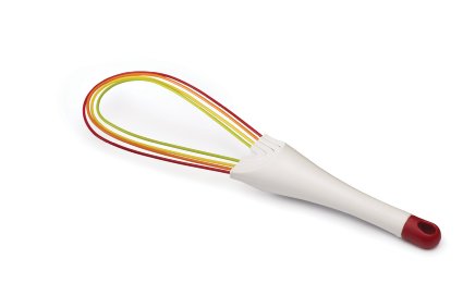 Joseph Joseph 20073 Twist Whisk 2-in-1 Balloon and Flat Whisk Silicone Coated Steel Wire, 11.5-Inch, Multicolored