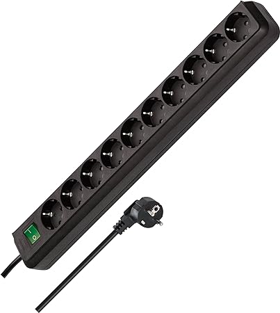 Brennenstuhl BN-1159300010 Eco-Line 10-Way Power, 1159300010 (Eco-Line 10-Way Power extrention with Switch Black)
