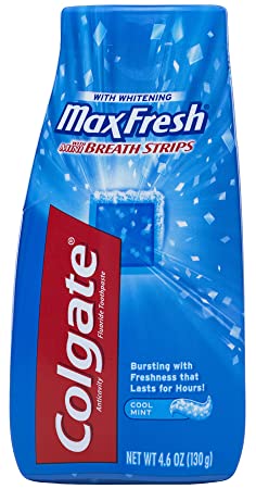 Colgate Max Fresh Liquid Toothpaste with Breath Strips, Cool Mint, 4.6-Ounce (6 Pack)