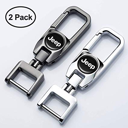 HEY KAULOR Car Logo Key Chain Key Ring for Jeep Business Gift Birthday Present for Men and Woman Pack of 2
