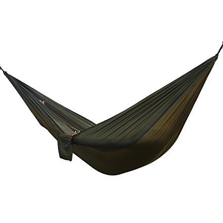 Travel Camping Hammock Portable Parachute Nylon Fabric for Hiking, Boating, Sleeping, Backpacking, Climbing