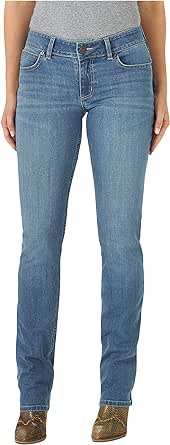 Wrangler Womens Western Mid Rise Stretch Straight Leg Jeans