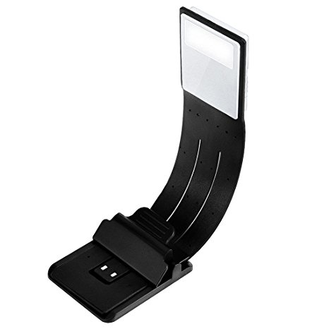 Hsctek Book Light Double as Bookmark-Clip on LED Reading Light-Flexible E-Reader Light with USB Rechargeable, Black