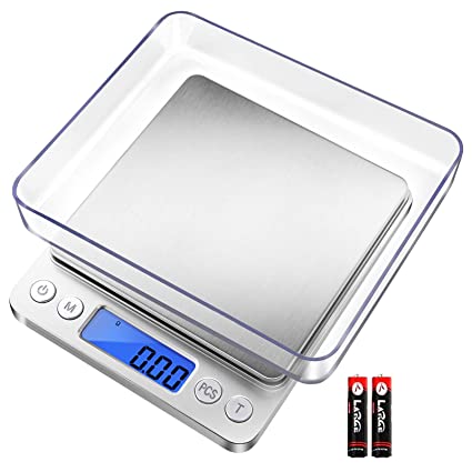 Fuzion Digital Kitchen Scale, 500g/ 0.01g Small Jewelry Scale, Food Scales Digital Weight Gram and Oz, Digital Gram Scale with LCD/ Tare Function for Jewelry, Nutritional Intake, Battery Included