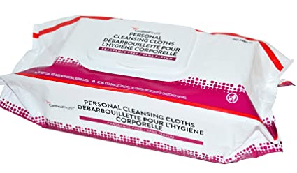 Cardinal Health 2AWU-96 Personal Cleansing Wipe, Non-Flushable, Fragrance Free, 9 X 13IN, 96 Count (1 case of 6 paks-- total of 576 eaches)